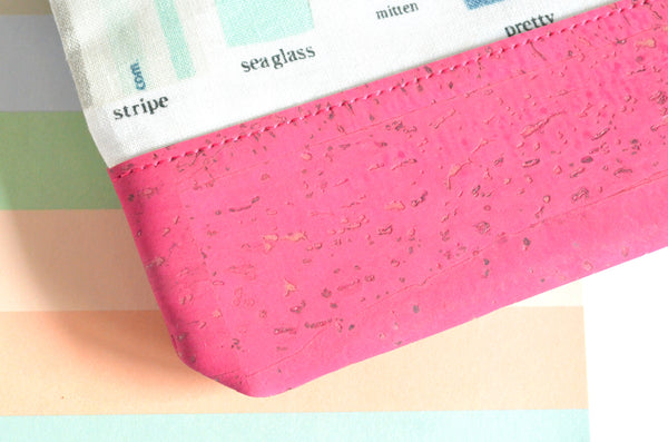 Hot Pink Art Swatch Cork Leather Pouch