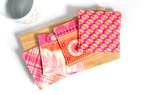 Pink & Orange Geo Coaster Set