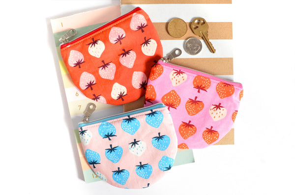 Strawberries Round Coin Purse