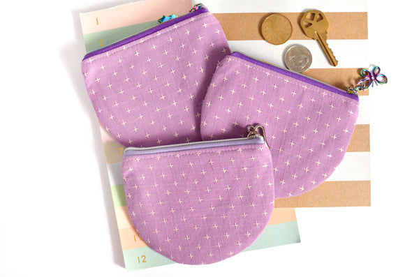 Purple 90's Nostalgia Round Coin Purse