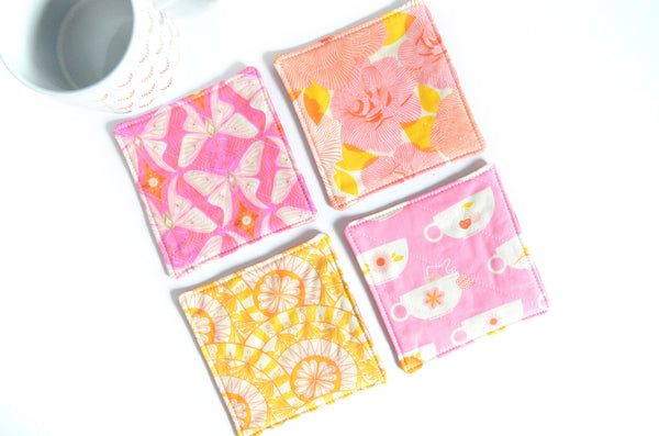 Pink Camellia Coaster Set