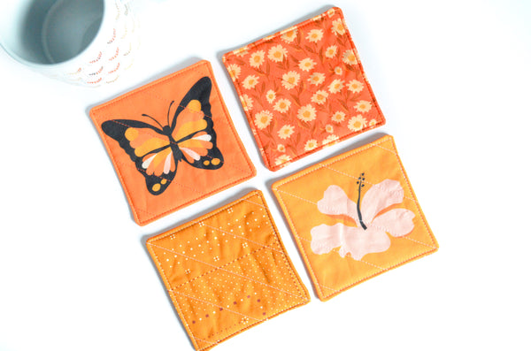 Butterfly Hibiscus Coaster Set