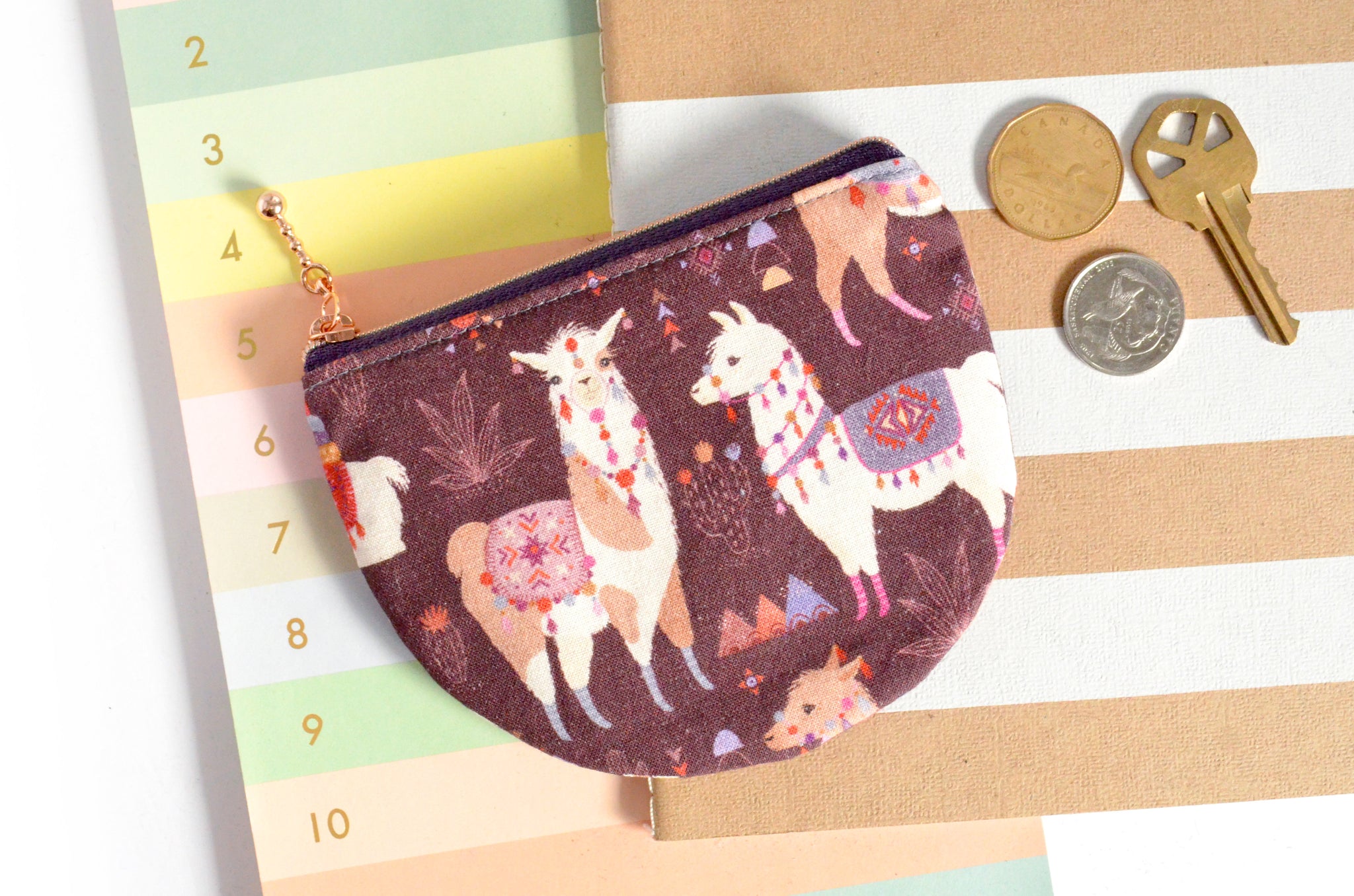 Purple Llama Round Coin Purse