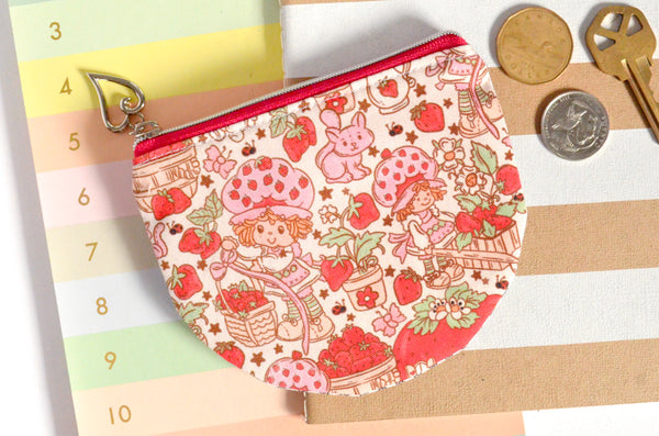 Strawberry Girl Round Coin Purse