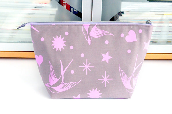 Purple Neon Bird Jumbo Toiletry Bag