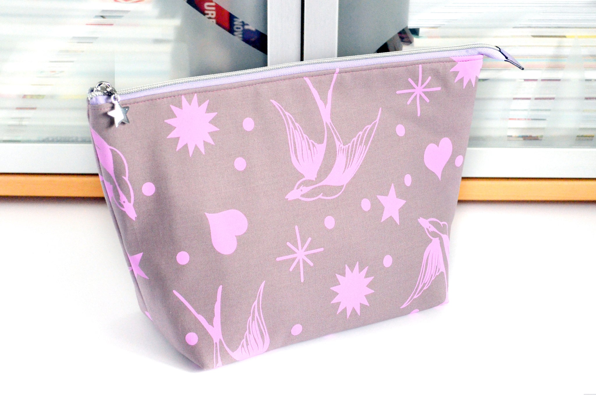 Purple Neon Bird Jumbo Toiletry Bag