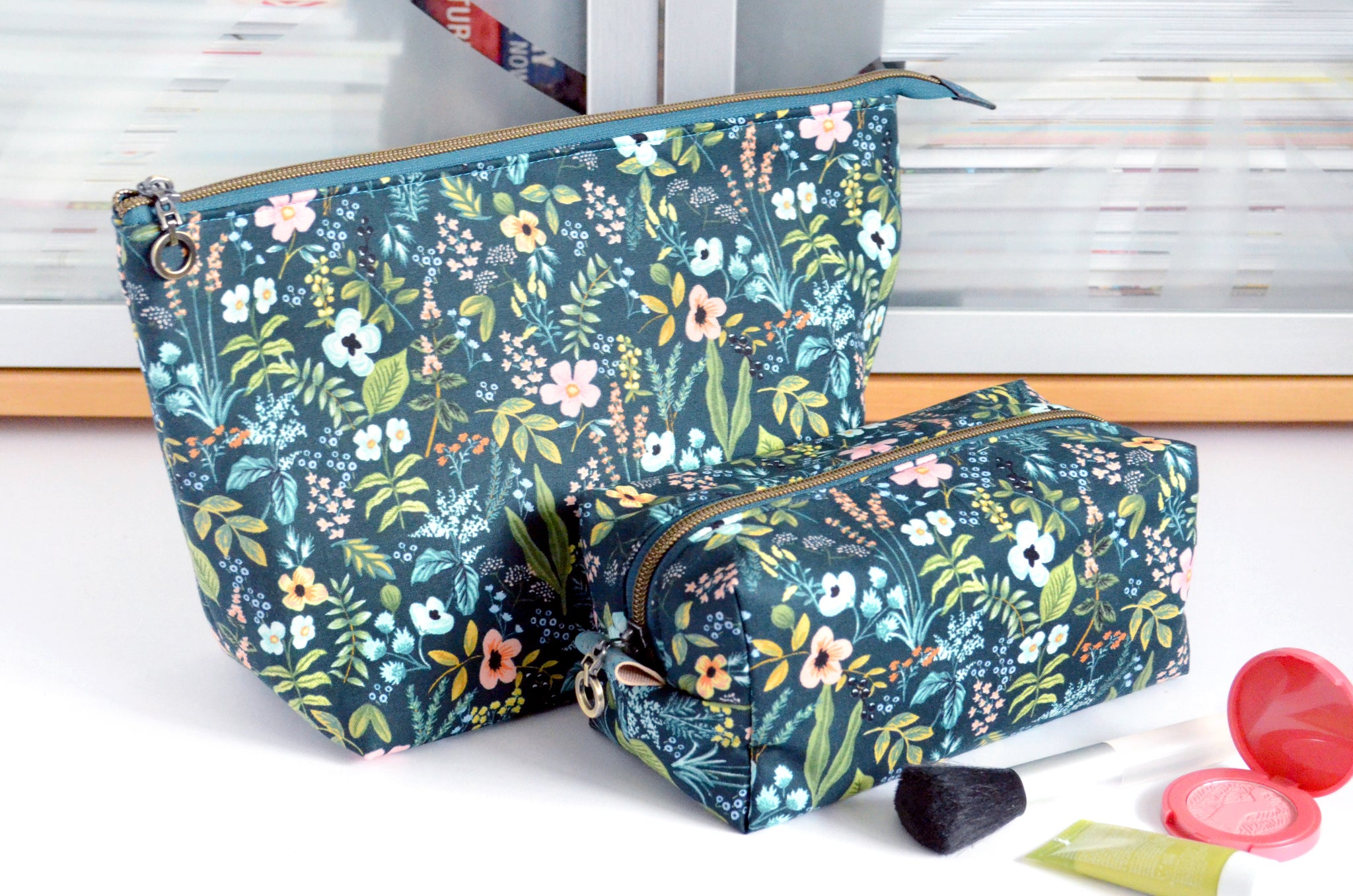 Teal Rifle Paper Co Herb Garden - Jumbo & Boxy Toiletry Bags