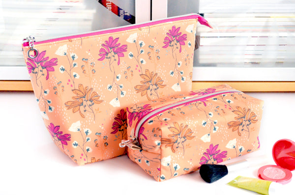 Peach Floral - Jumbo & Boxy Toiletry Bags