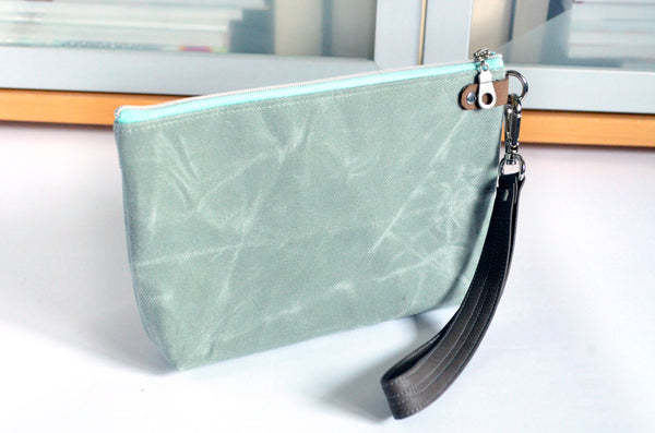 Mint Rifle Paper Co Citrus Double-Zip Wristlet