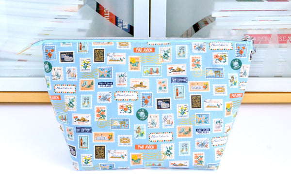 Light Blue Rifle Paper Co Bon Voyage- Jumbo & Boxy Toiletry Bags