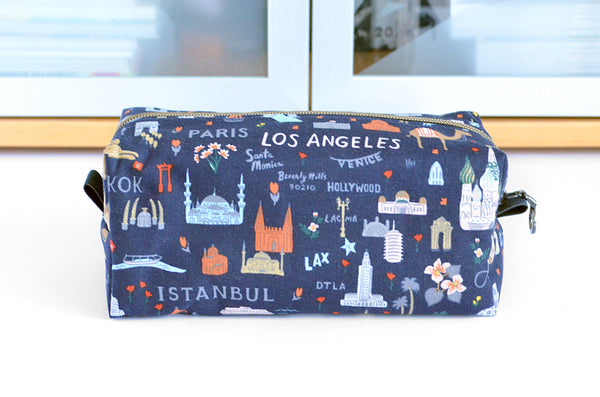 Navy Rifle Paper Co Bon Voyage- Jumbo & Boxy Toiletry Bags