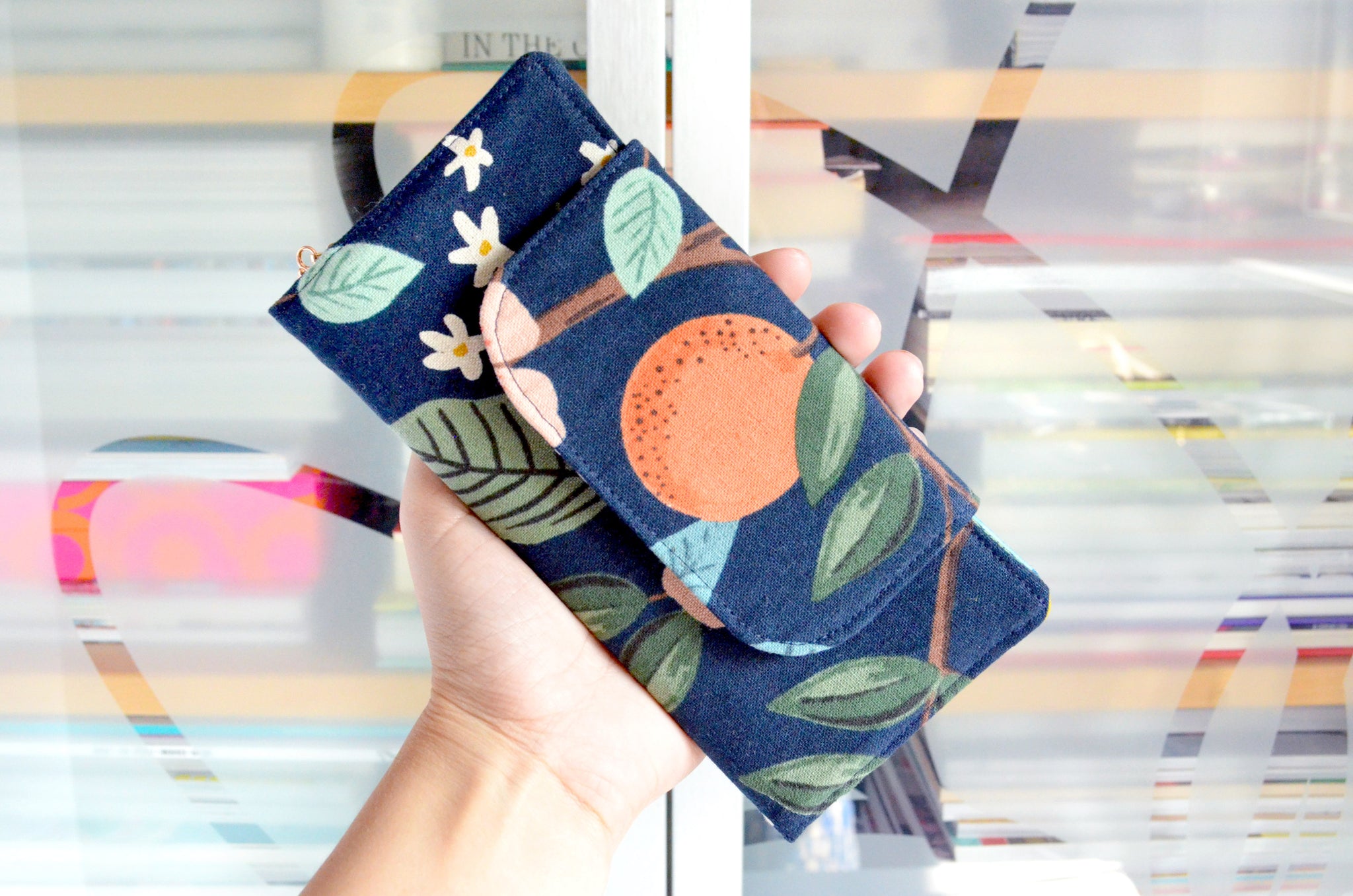 Rifle Paper Co Navy Bramble Citrus Wallet