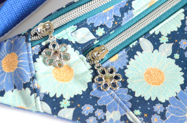 Blue Boho Floral Fanny Pack