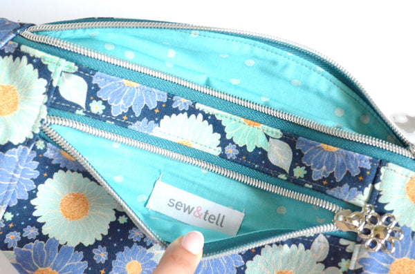 Blue Boho Floral Fanny Pack