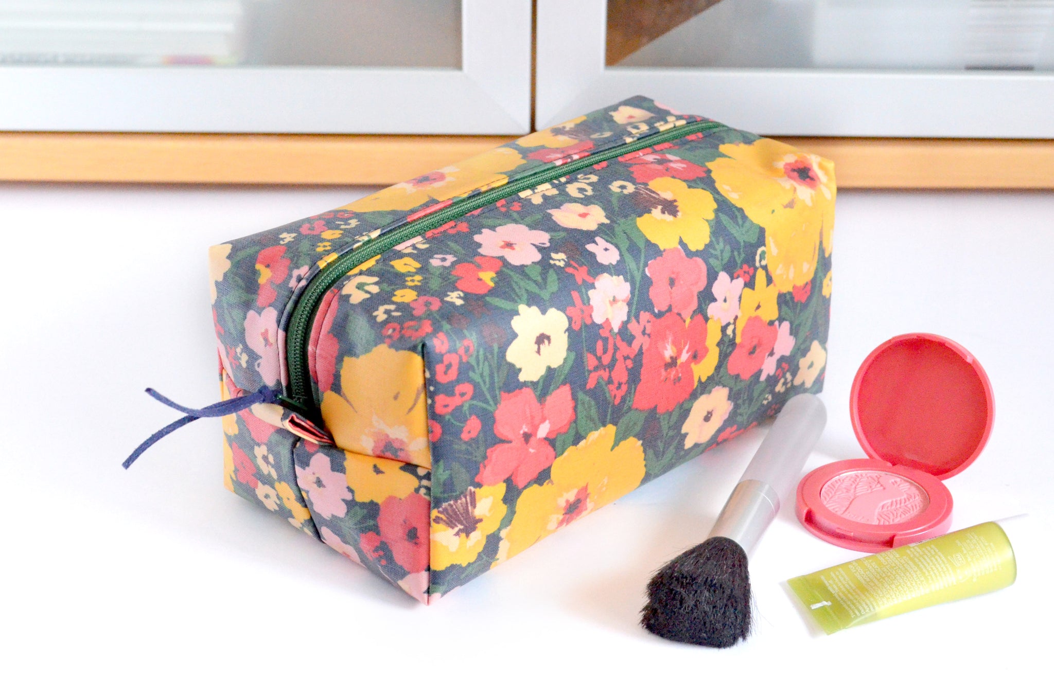 Poppy Meadow Laminated Boxy Toiletry Bag