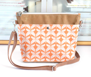 Orange Butterfly Crossbody Bag