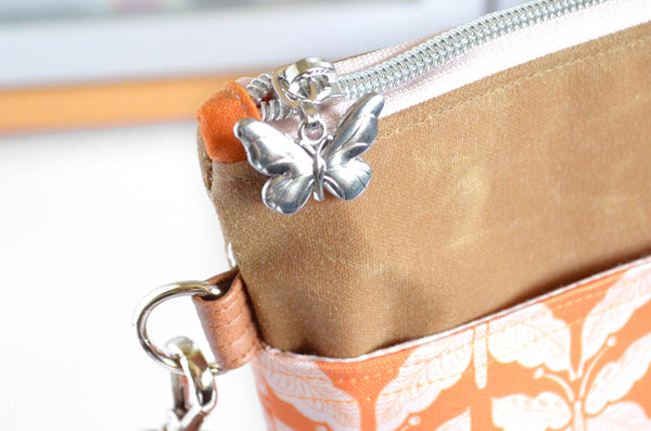 Orange Butterfly Crossbody Bag