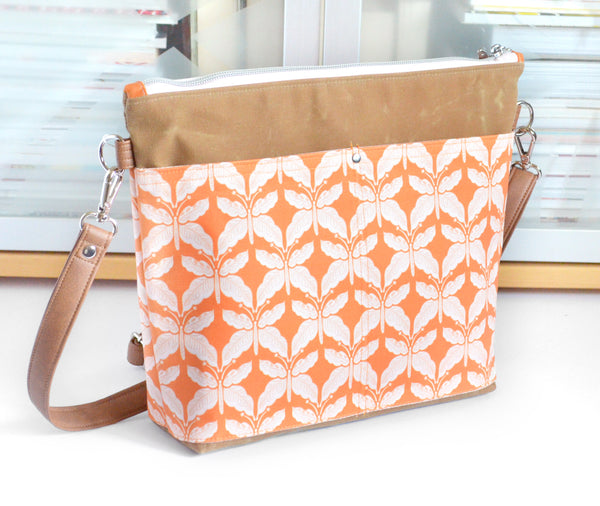 Orange Butterfly Crossbody Bag