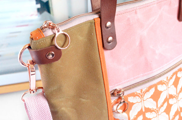 Orange Butterfly Crossbody Tote Bag