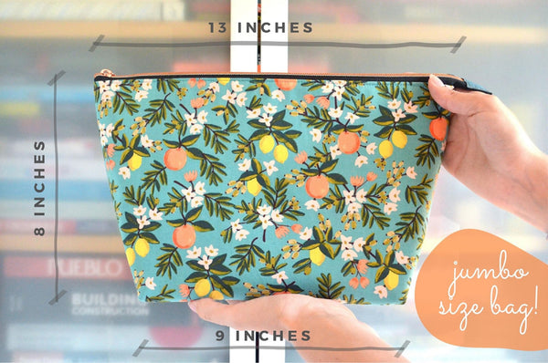 Peach Floral - Jumbo & Boxy Toiletry Bags