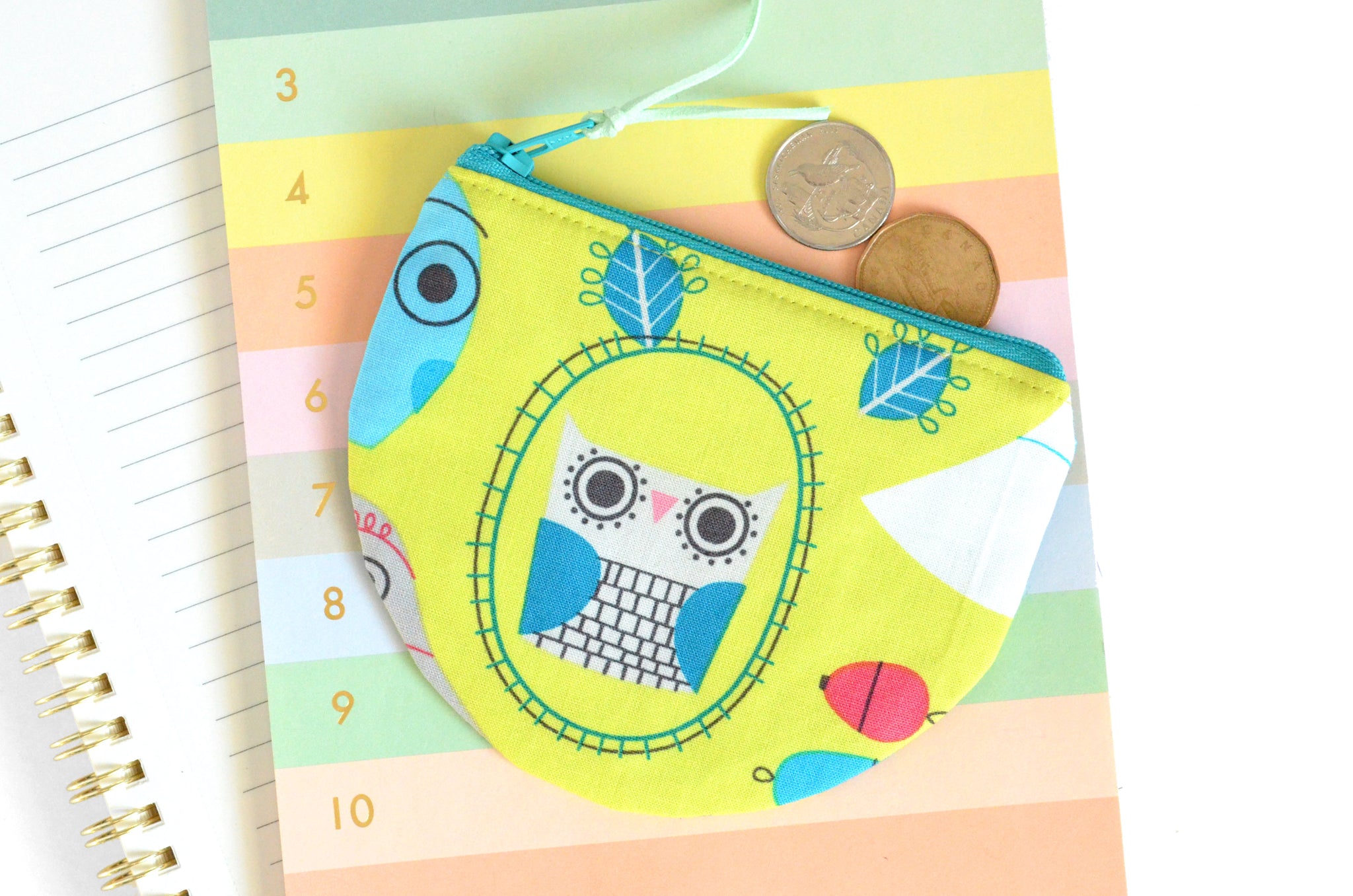 Green Owl Round Coin Purse