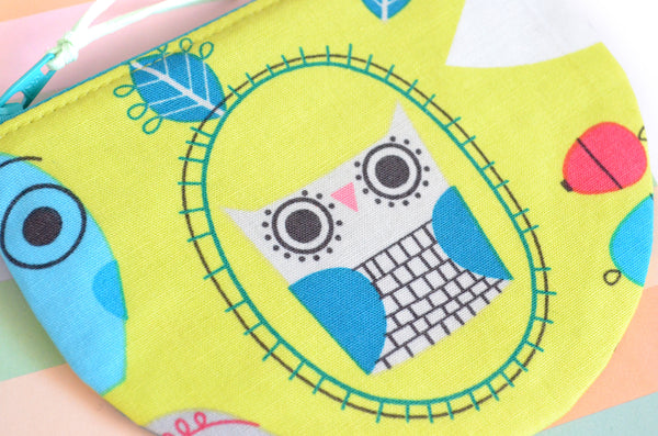 Green Owl Round Coin Purse