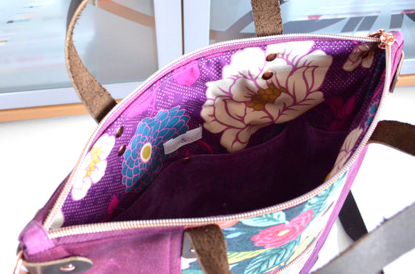 Plum Rifle Paper Co Juliet Floral Crossbody Tote Bag