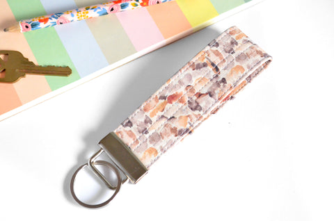 Burnt Watercolour Cork Leather Keychain