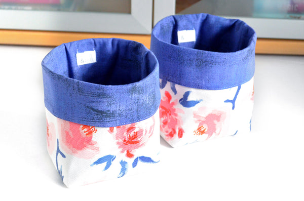 Purple Floral Fabric Plant Pot