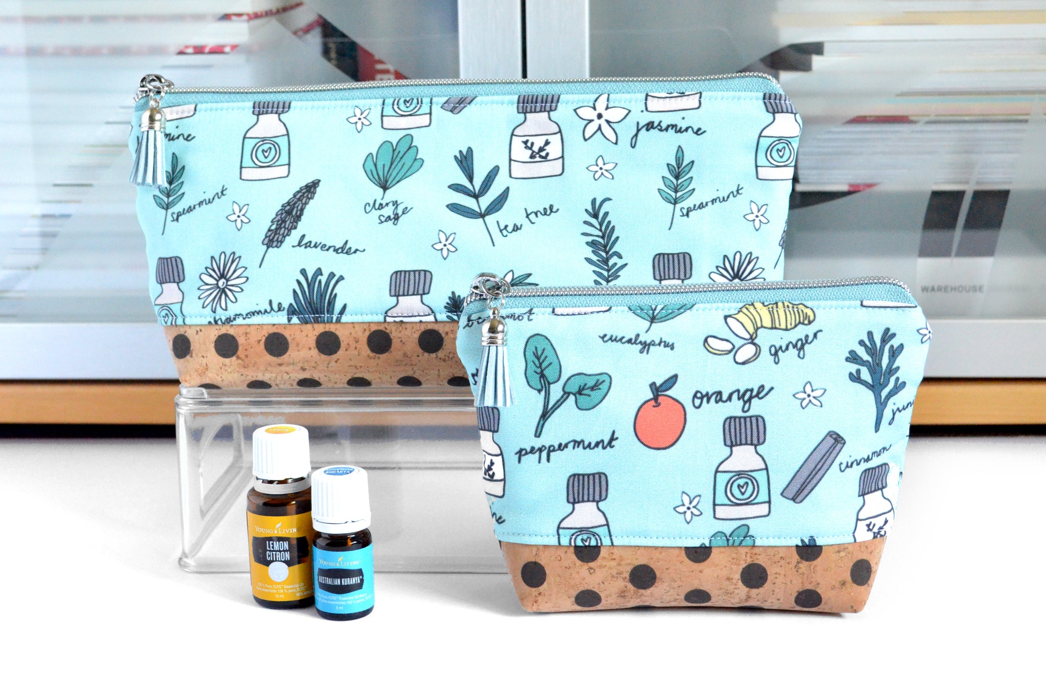 Blue Oil Bottles - Essential Oil Bags