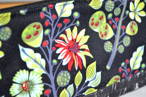 Black Floral Essential Oil Bag