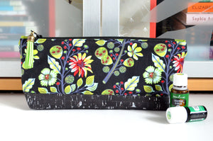 Black Floral Essential Oil Bag