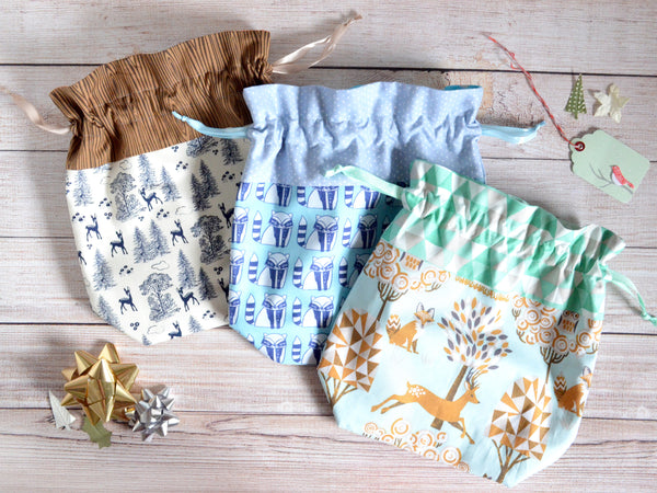 Woodland Fabric Gift Bags