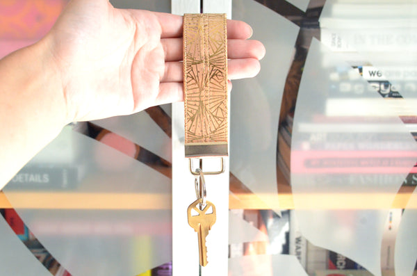 Gold Cork Leather Keychain