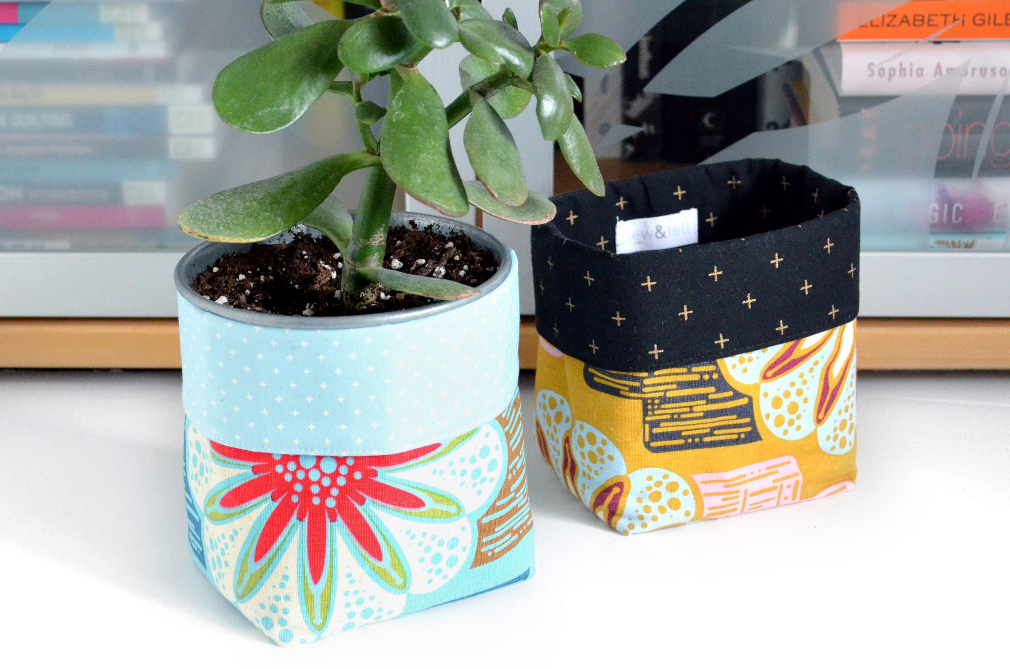 Boho Floral Fabric Plant Pot